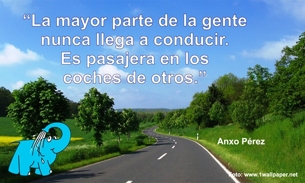 Una Eneseñanza de Anxo Pérez sobre Conducir, en La Frase del Día del Elefante Azul de Avilés